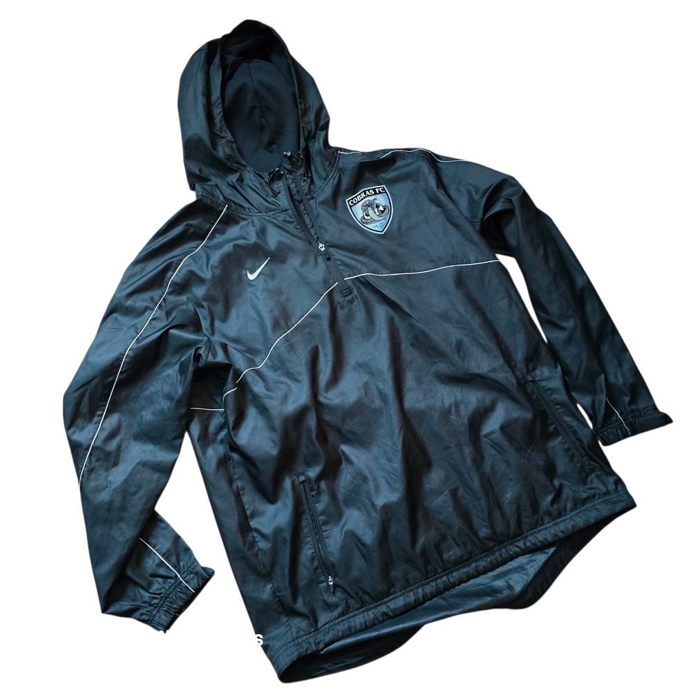 Nike Cobras FC Soccer Windbreaker Jacket Hooded Pullover Black Men's Large